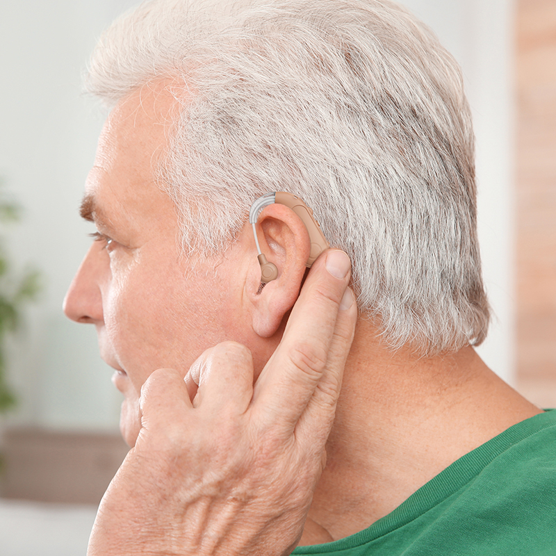 Behind-the-ear hearing aids suitable for elderly deaf people with mild to moderate hearing loss