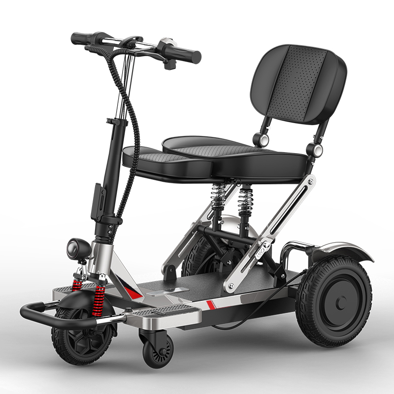 Why are the tires on the large front wheels of wheelchairs attached to electric scooters easily damaged?